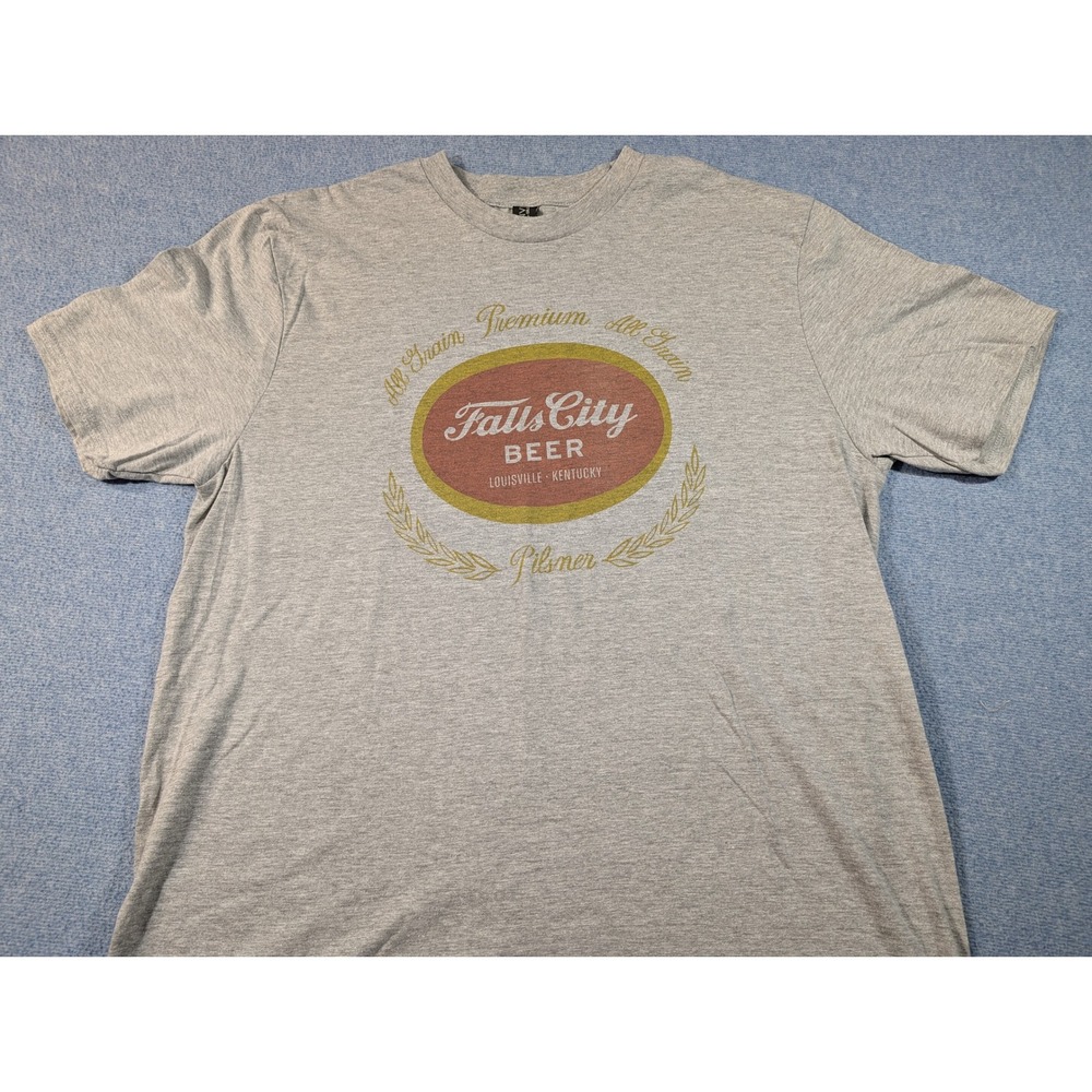 Anvil Falls City Beer T-Shirt Mens Large Gray Louisville Ky Pilsner Graphic Rare